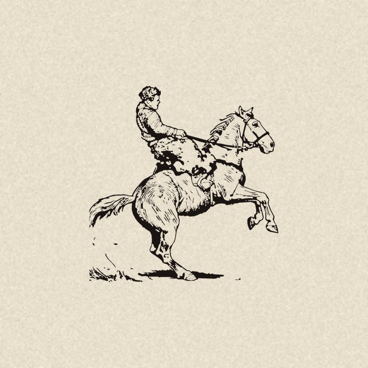 Bronco tee — bone tee with rearing bronco engraving